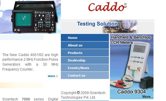 Caddo Test Equipment Website