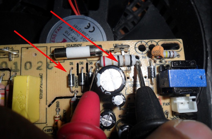 resistor open in induction cooker circuit