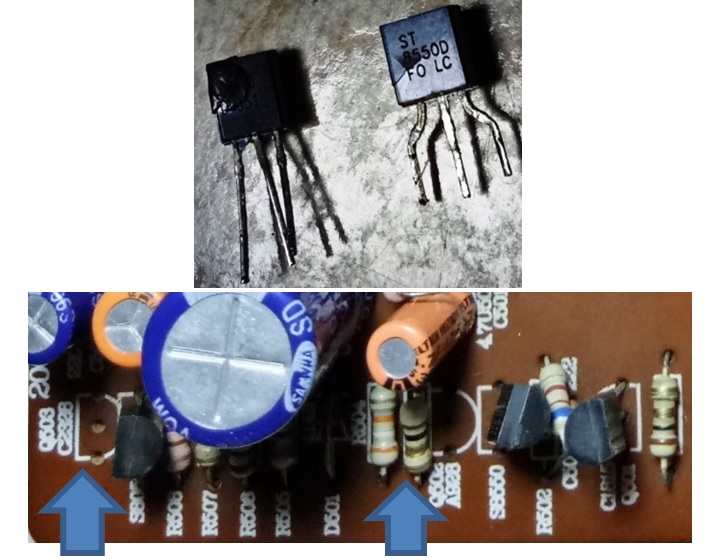 bad transistor in tv