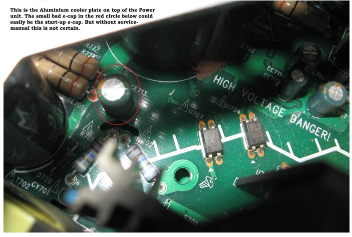 bad capacitors in harman blu ray player