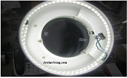 Magnifier lamp with fluorescent light upgraded to LED light