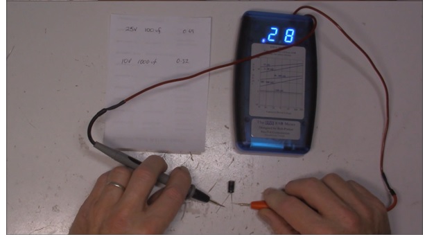 how to use blue esr meter to test capacitor