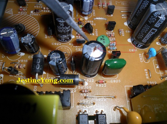 bad capacitor in lg dvd player