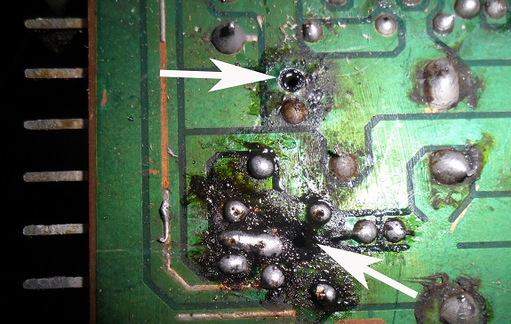 dry joints in circuit board