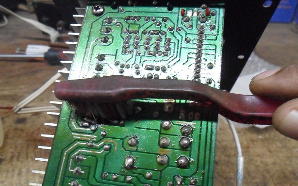 dry joints in active speaker circuit board