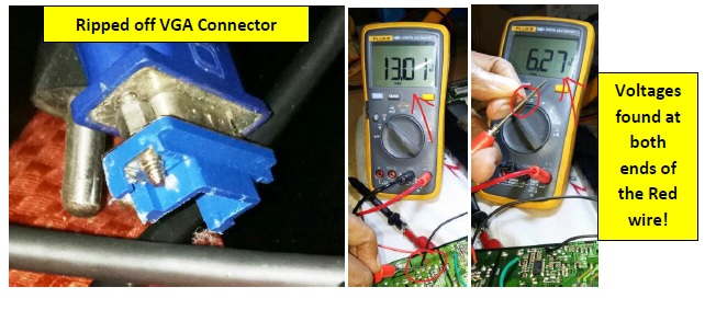 repair vga connector in lcd monitor