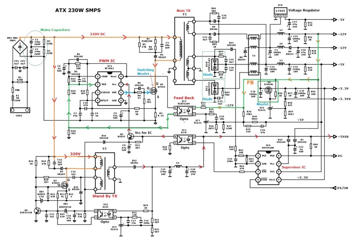 Atx Power Supply Circuit Diagram Atx Power Supply Circuit Diagram