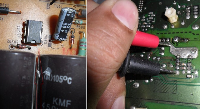 how to check for shorted power ic