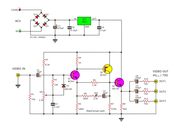 rgb video amplifier circuit