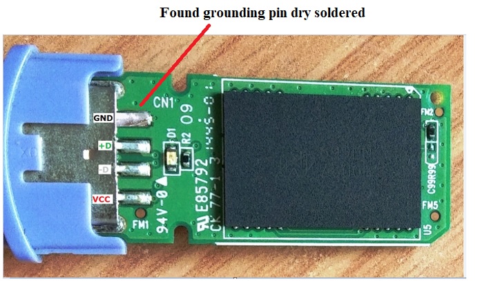dry solder in usb drive