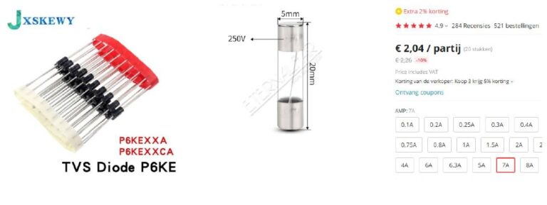 Lot De 5x P6KE18A - Diode TVS 600W 18V - Protection Surtension Unidirectionnelle - Haute Fiabilité