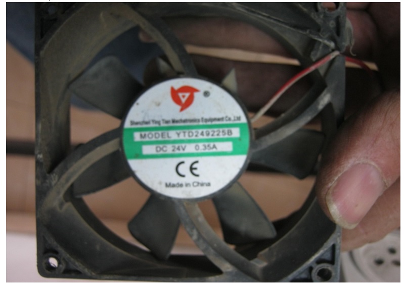broken fan in welding machine