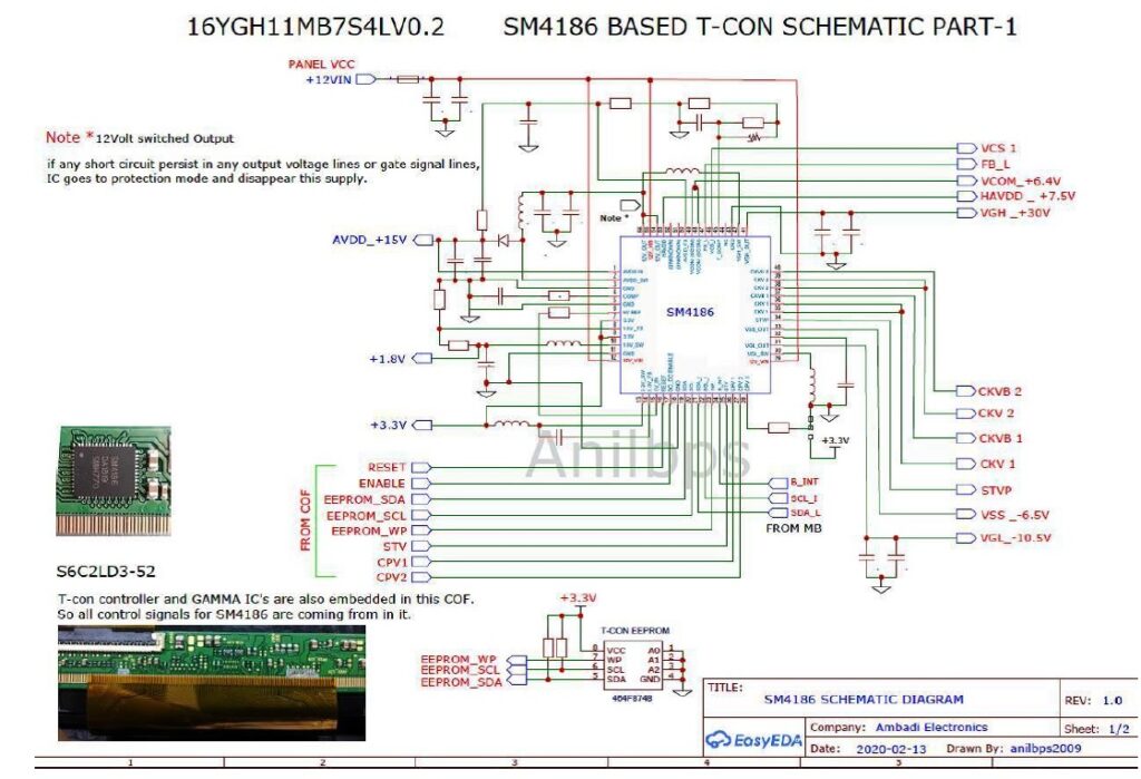 led tv shorted  dianora panel