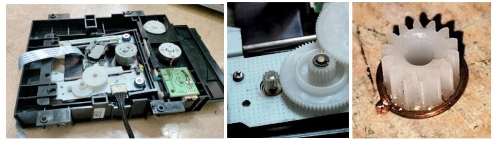 gear broken in dvd player