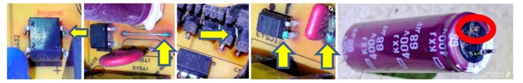 bad components in amplifier